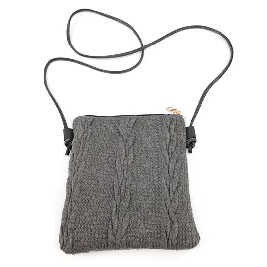 Black Ginger Dark Grey Knitted Crossbody Bag