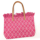 Black Ginger 45cm Pink Large Tasseled Tote Bag
