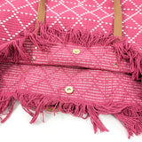 Black Ginger 45cm Pink Large Tasseled Tote Bag