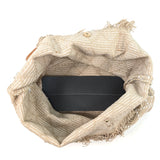 Black Ginger 45cm Latte Large Tasseled Tote Bag