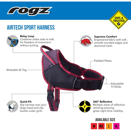 Rogz Airtech Sport Dog Harness Burnt Ochre - Medium