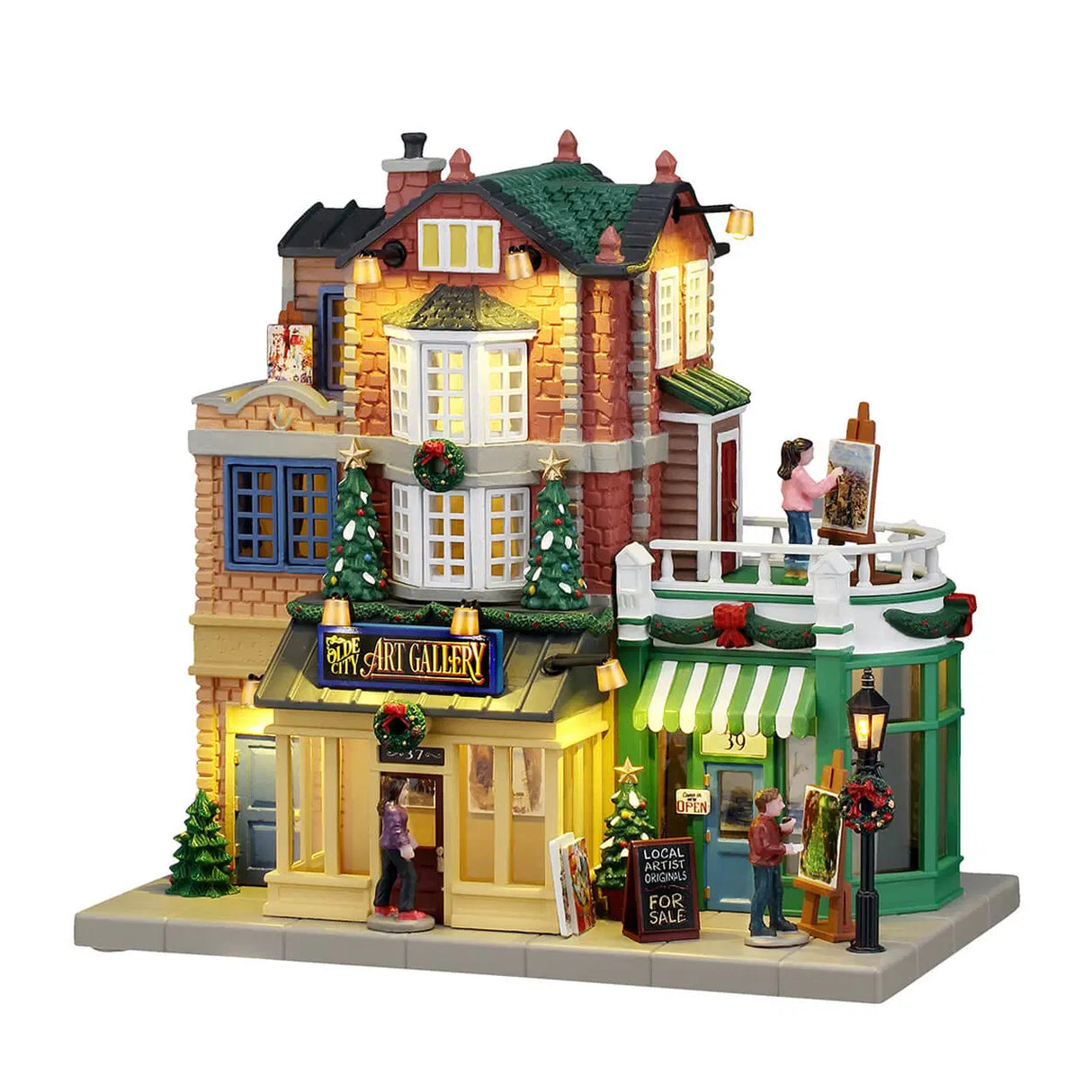 Lemax Caddington Village 20.5cm Olde City Art Gallery Village Scene - 65527