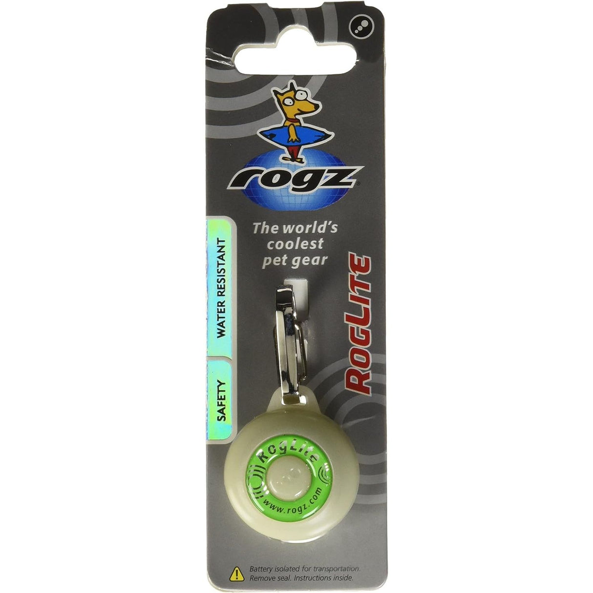 Rogz Roglite Safety Light - Lime Glow