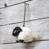 Wildlife World 11cm Hanging Ceramic Sheep with Wool