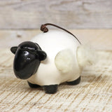 Wildlife World 11cm Hanging Ceramic Sheep with Wool