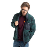 Weird Fish Lucian Full Zip Jacquard Borg Fleece - Cedar Green