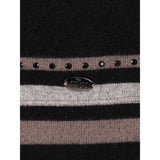 Tigi Stripe & Diamantes Crew Neck Top - Brown