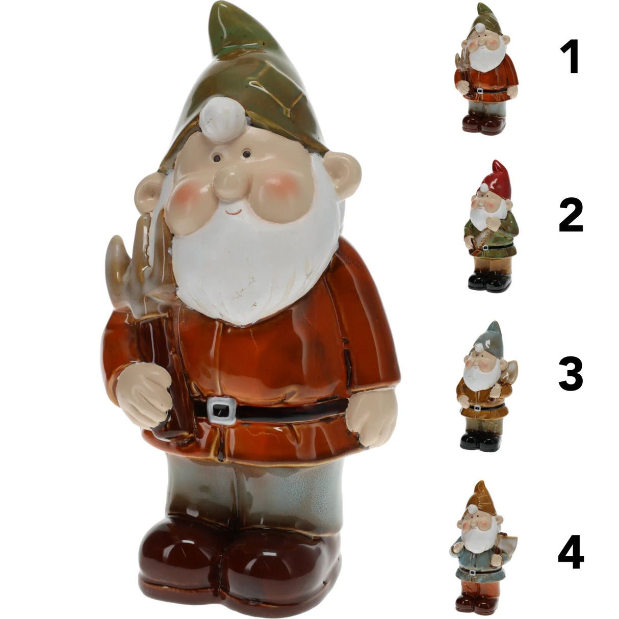 H&S Collection 27cm Dwarf Standing Gnome (Choice of 4)