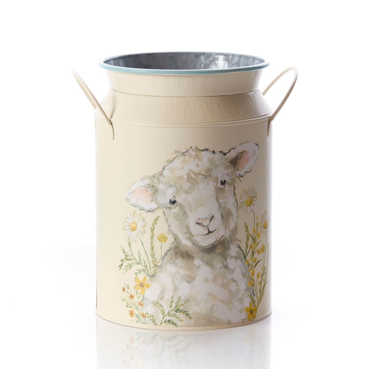 Richard Langs Sheep Floral Metal Decorative Milk Churn - 6ED100