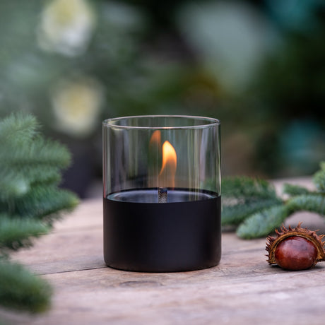 (Special Offer) Tenderflame Lilly 10 Tabletop Candle Black with 0.5Ltr TenderFuel