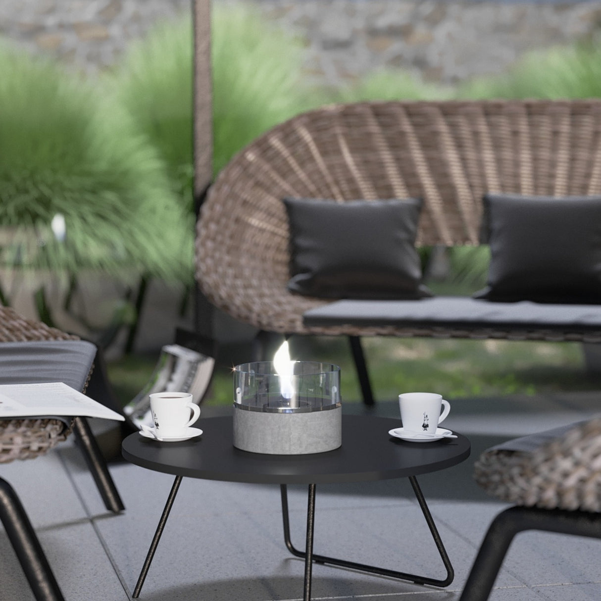 Tenderflame Cafe 18 Tabletop Candle Concrete