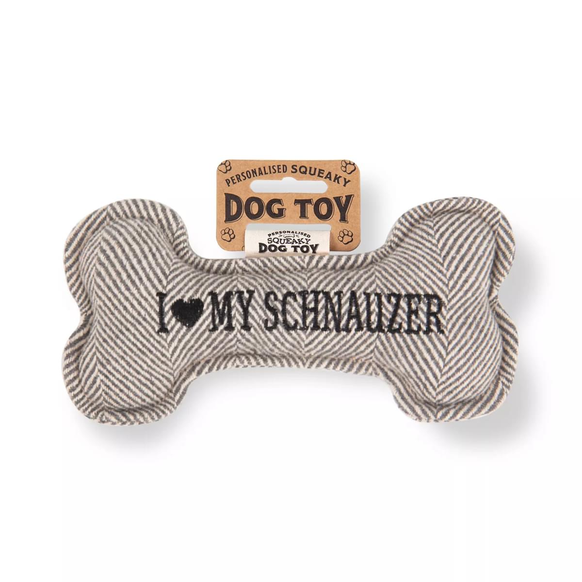 History & Heraldry I Love My Schnauzer Squeaky Bone Toy