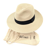 Black Ginger 61cm Natural Panama Style Foldable Sun Hat - 601-170