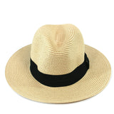 Black Ginger 61cm Natural Panama Style Foldable Sun Hat - 601-170