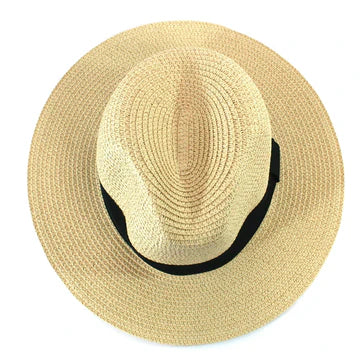 Black Ginger 61cm Natural Panama Style Foldable Sun Hat - 601-170