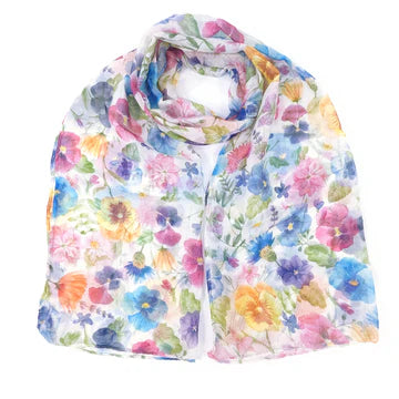 Black Ginger 180cm Multi-Coloured Pretty Pansy Scarf