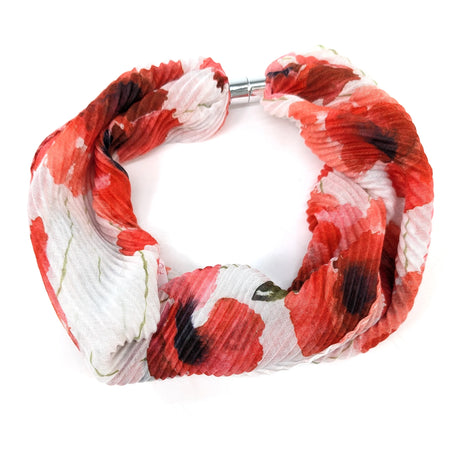 Black Ginger Poppy Field Magnetic Neck Scarf - 736-525