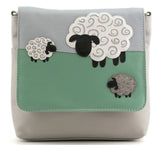 Mala Leather 20cm Grey Sheep Valais Cross Body Bag with Flap - 7365 21
