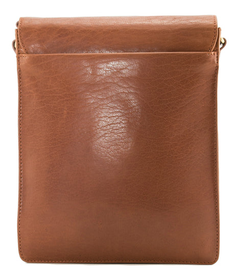 Mala Leather 26cm Tan Bloomsbury Medium Flap Satchel Bag - 7402 17