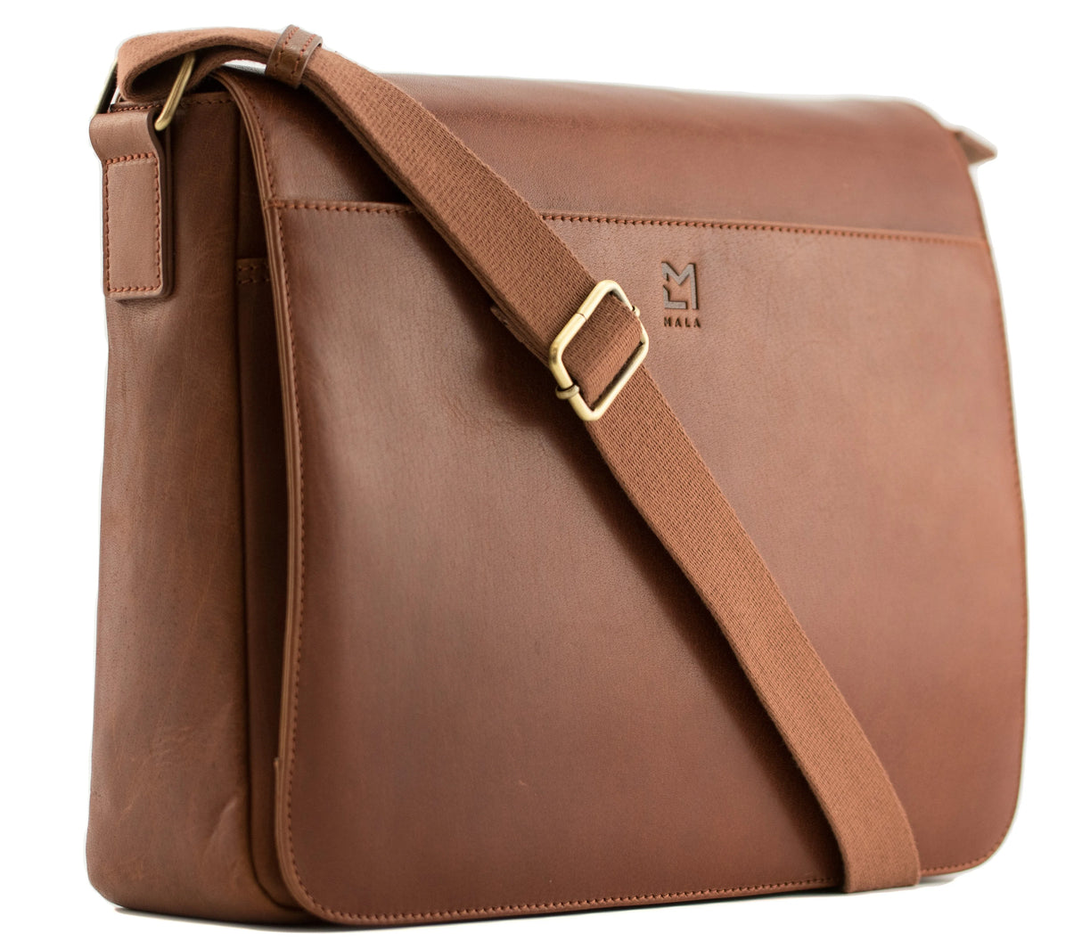 Mala Leather 32cm Tan Bloomsbury Large Flap Satchel Bag - 7404 17