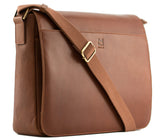 Mala Leather 32cm Tan Bloomsbury Large Flap Satchel Bag - 7404 17