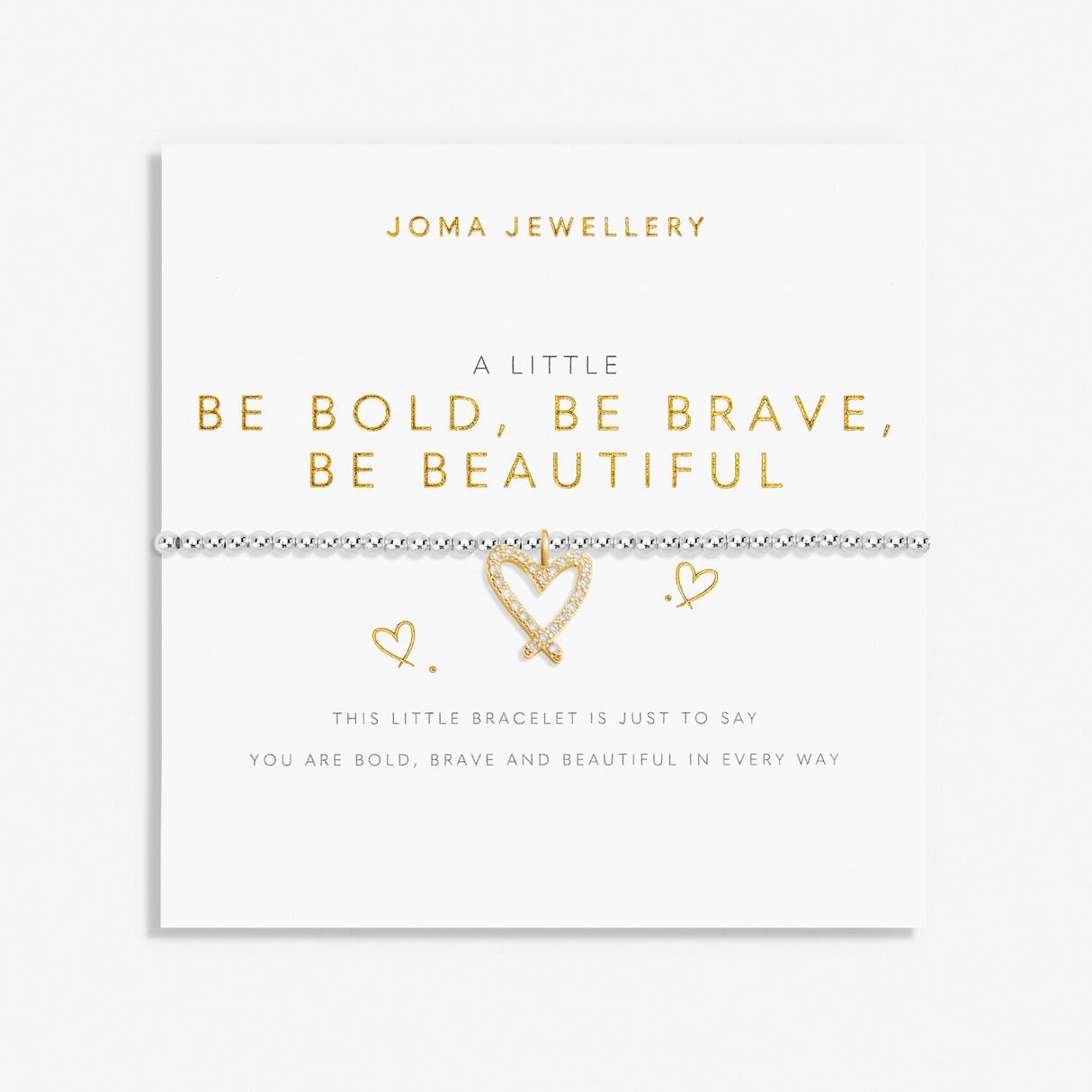 Joma Jewellery Silver Plated A Little 'Be Bold, Be Brave, Be Beautiful' Bracelet