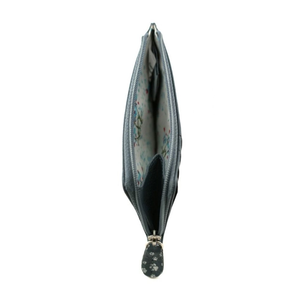 Mala Leather Midnight Card & Coin Purse - Denim