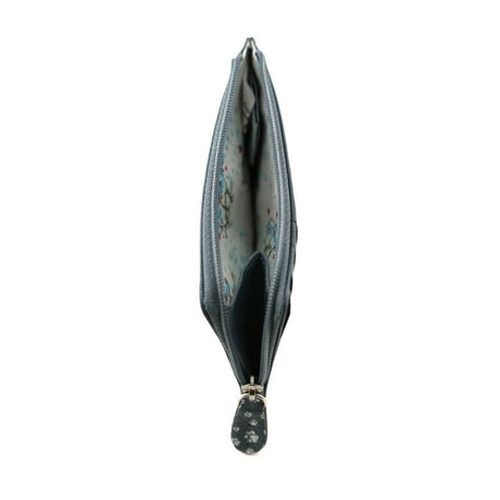 Mala Leather Midnight Card & Coin Purse - Denim