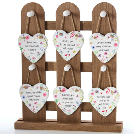 Richard Langs Slate Pretty Floral Hanging Heart (Choice of 6) - 7BP110
