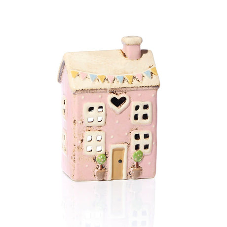 Richard Langs Pink Stoneware House Tea Light Holder - 7CG165