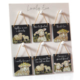 Richard Langs Sheep Floral Slate Hanging Plaque - 7ED111