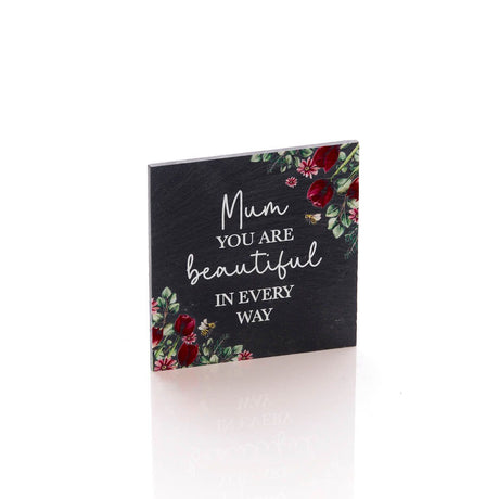 Richard Langs 'Mum You Are Beautiful' Slate Floral Coaster - 7FD110