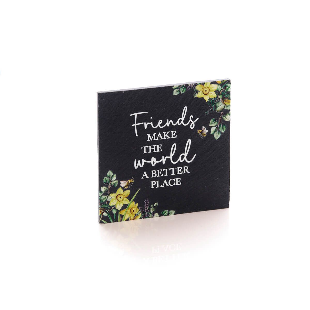 Richard Langs 'Friends Make The World' Slate Coaster - 7FD111