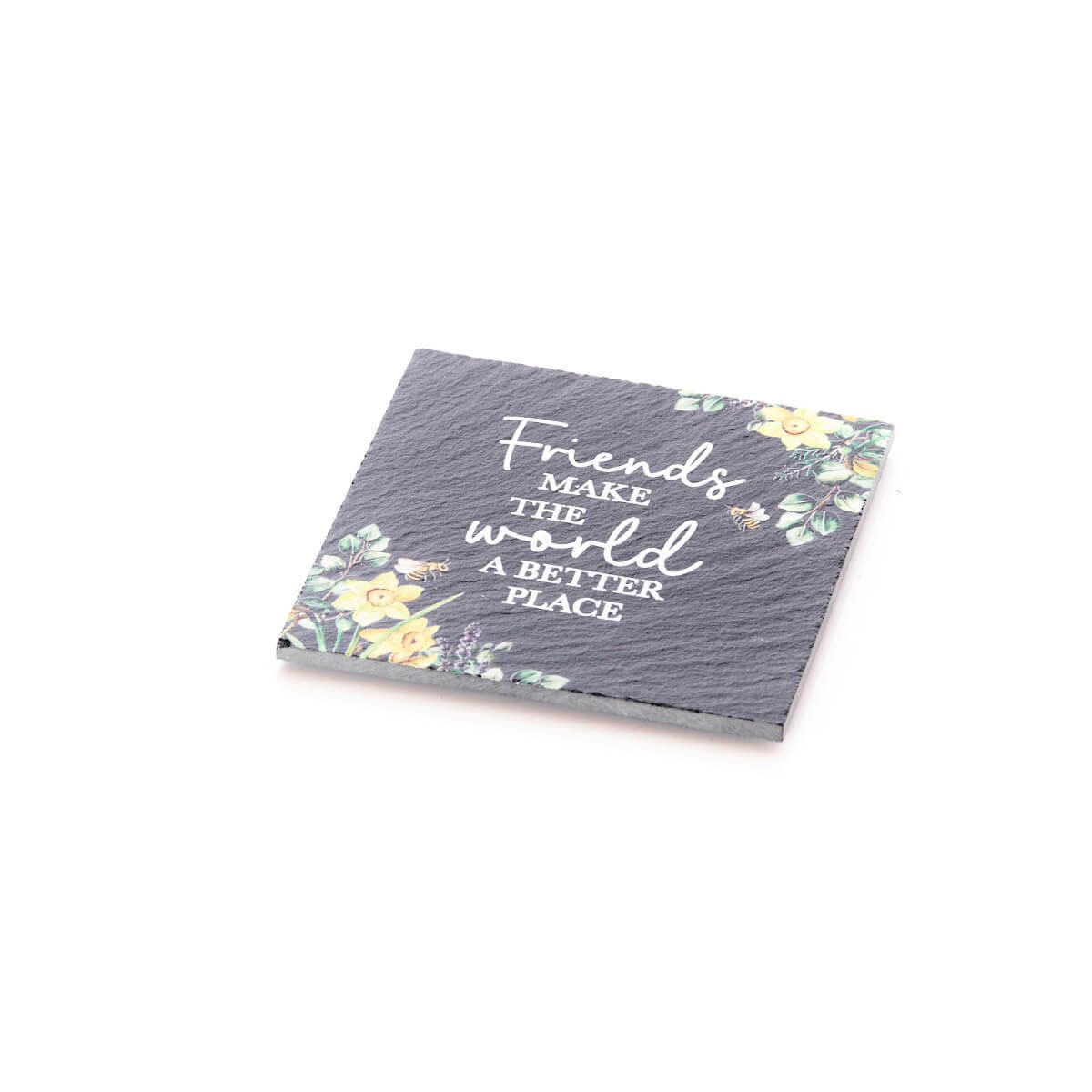 Richard Langs 'Friends Make The World' Slate Coaster - 7FD111