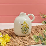 Richard Langs 15cm Ceramic Daffodil & Daisy Handle Vase - 7FD158