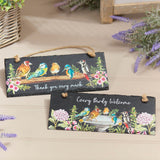 Richard Langs Floral Feathered Slate Hanging Plaque (Choice of 2) - 7FE213