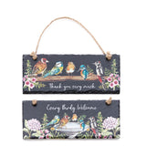 Richard Langs Floral Feathered Slate Hanging Plaque (Choice of 2) - 7FE213