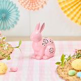 Richard Langs Pink Bunny Floral Cut Out Ceramic Led Lantern - 7HO101