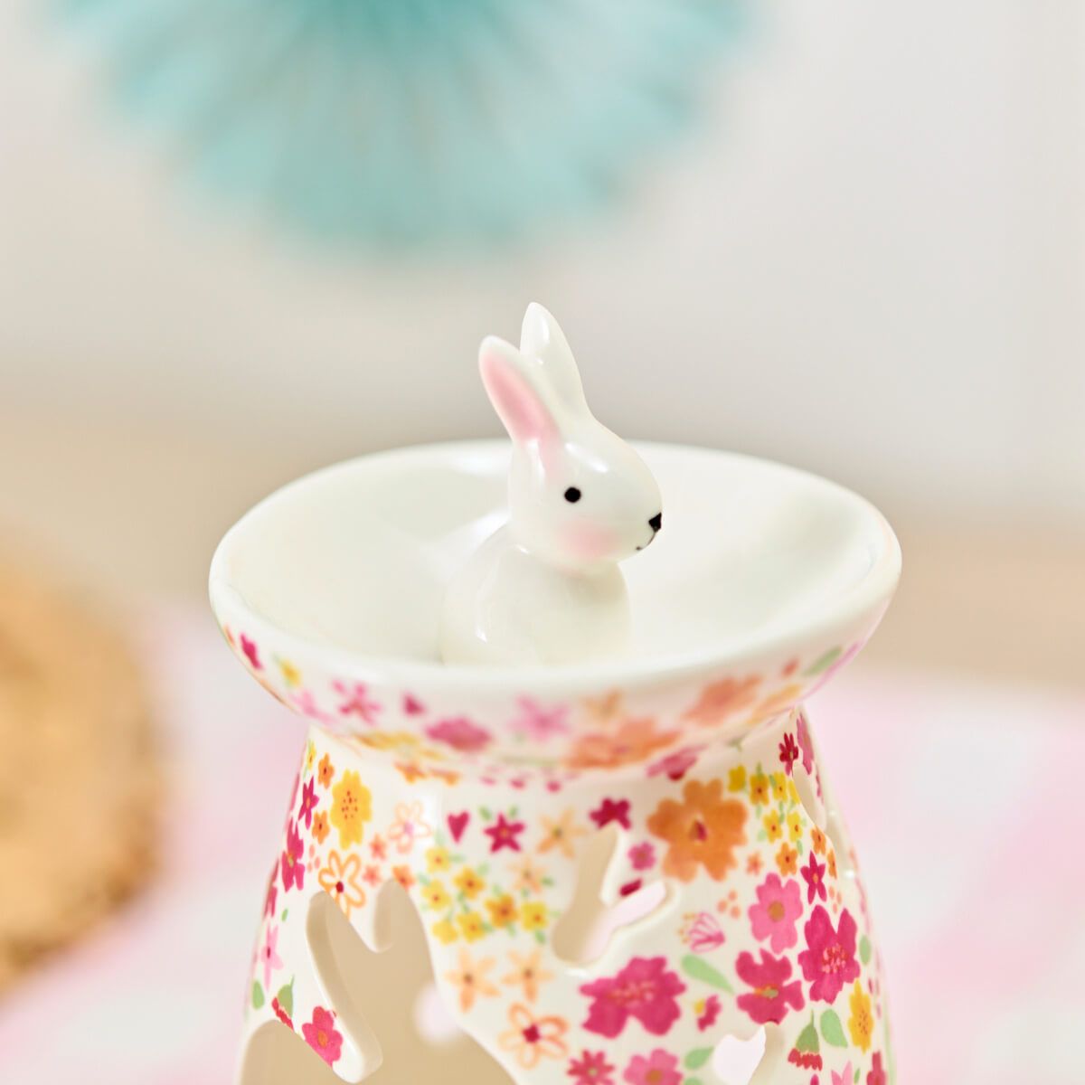 Richard Langs Bunny Ditsy Floral Ceramic 3D Wax Burner - 7HO103