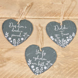 Richard Langs 10cm Welsh Heart Slate Hanging Sign (Choice of 6)