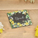 Richard Langs Welsh 'Ffrind' Mixed Floral Slate Coaster - 7WL560