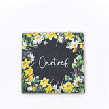 Richard Langs Welsh 'Cartref' Mixed Floral Slate Coaster - 7WL561