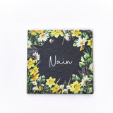 Richard Langs Welsh 'Nain' Mixed Floral Slate Coaster - 7WL564