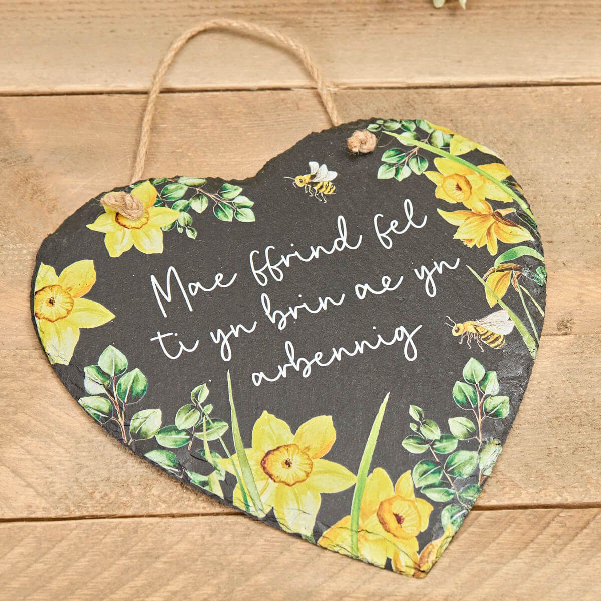 Richard Langs Welsh 'Friend Like You' Slate Heart Hanging Plaque - 7WL567