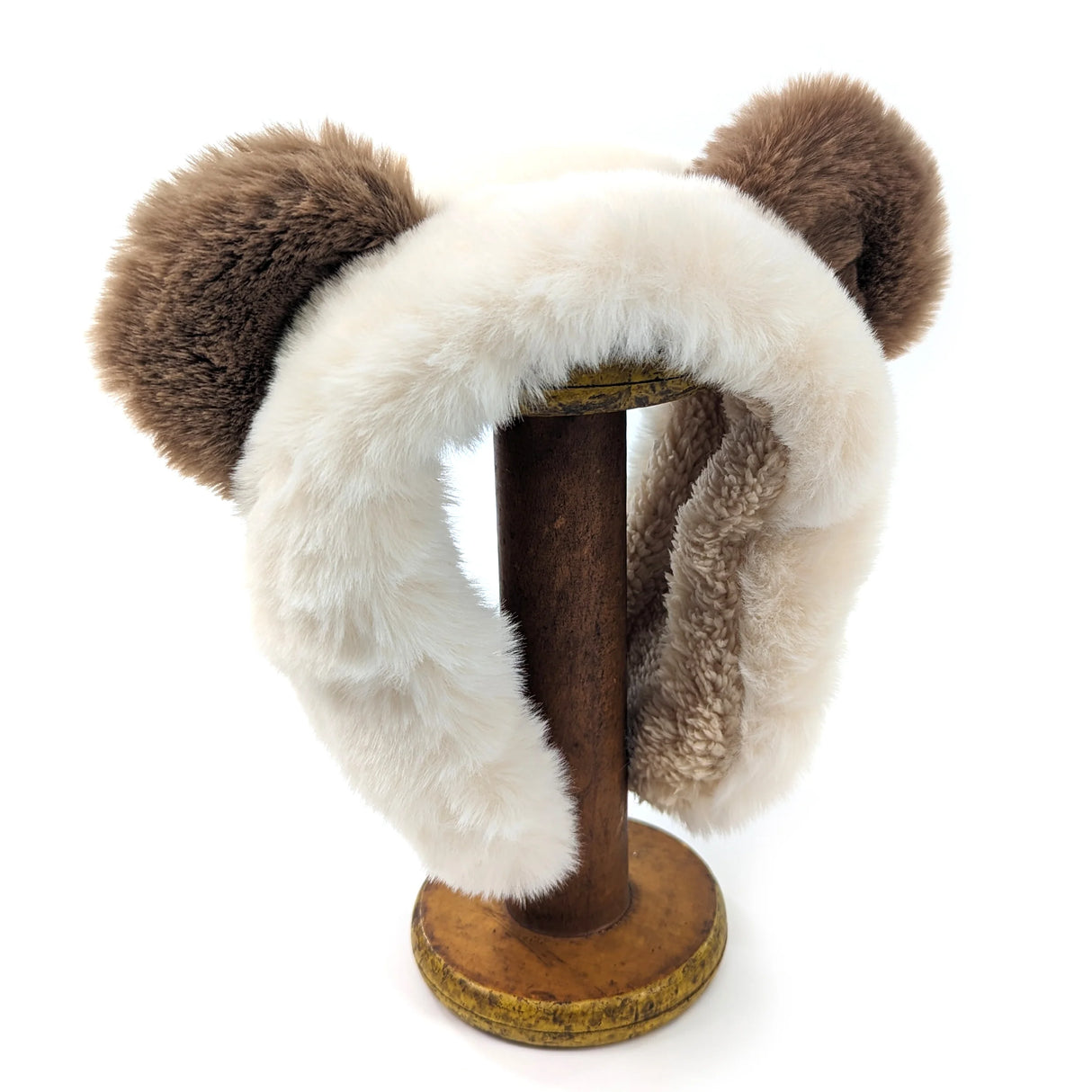Black Ginger Cream Bear Ears Hand Band & Ear Muffs