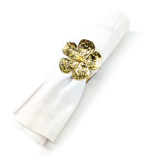 Black Ginger Gold Flower Folding Napkin Ring - 800-577
