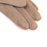 Black Ginger Latte Sheepskin Style Faux Fur Trim Gloves - 800-593