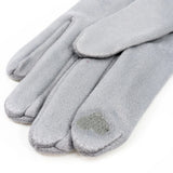 Black Ginger Grey Animal Print Fold Suede Style Gloves - 800-601