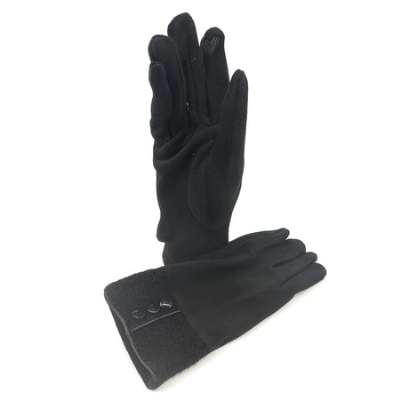 Black Ginger Black 3 Button Vintage Glove - 800-609