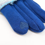 Black Ginger Ocean Blue Multi Striped Two in One Gloves - 800-614